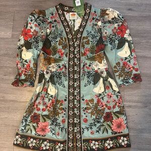 FARM Rio Beauty Bouquet Blue Mini Dress (NWT)